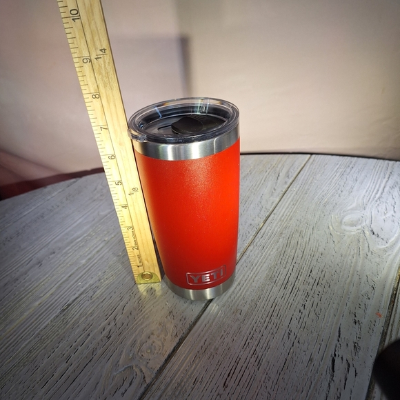 YETI Rambler Brick Red Tumbler 20oz Stainless Steel Mag Slider Lid - Picture 5 of 10